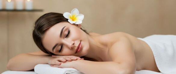 Relaxed Young Woman Enjoying Spa Treatment